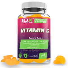 10X Nutrition Vitamin C 1000 mg, 45 желівок - апельсинова крем-сода