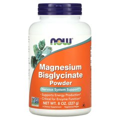 NOW Magnesium Bisglycinate Powder, 227 грам