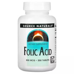 Source Naturals Folic Acid 800 mcg, 200 таблеток