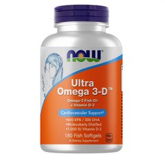 NOW Ultra Omega-3-D, 180 капсул