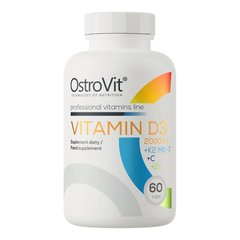 OstroVit Vitamin D3 2000 IU + K2 MK-7 + C + Zinc, 60 капсул