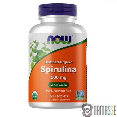 NOW Spirulina 500 mg, 500 таблеток
