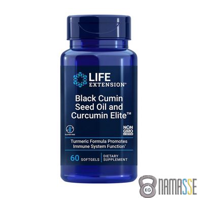 Life Extension Black Cumin Seed Oil and Curcumin Elite, 60 капсул