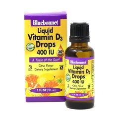 Bluebonnet Nutrition Liquid Vitamin D3, 400IU 30 мл - апельсин