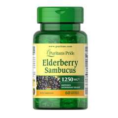 Puritan's Pride Elderberry Sambucus 1250 mg, 60 капсул