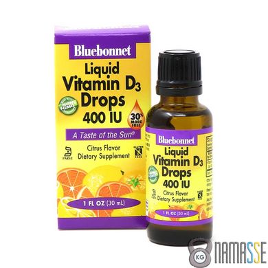 Bluebonnet Nutrition Liquid Vitamin D3, 400IU 30 мл - апельсин