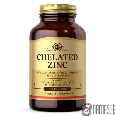 Solgar Chelated Zinc, 250 таблеток
