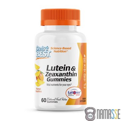 Doctor's Best Lutein and Zeaxanthin, 60 жувальних таблеток Манго