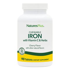 Natures Plus Chewable Iron, 90 таблеток