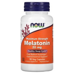 NOW Melatonin 20 mg, 90 вегакапсул