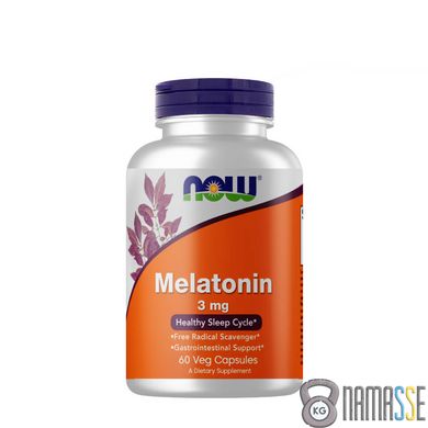 NOW Melatonin 3 мг, 60 вегакапсул