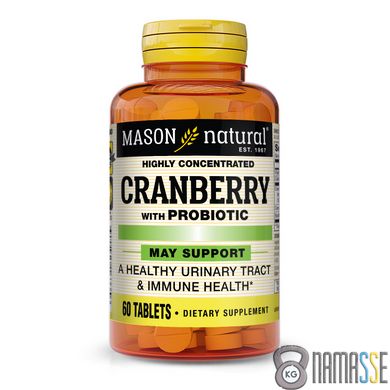 Mason Natural Highly Concentrated Cranberry with Probiotic, 60 таблеток