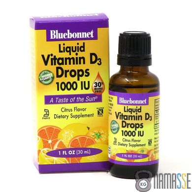 Bluebonnet Nutrition Liquid Vitamin D3, 1000IU 30 мл - апельсин