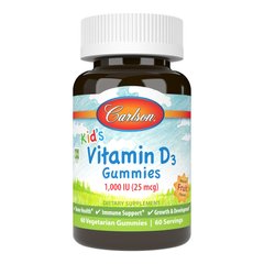 Carlson Labs Kid's Vitamin D3 Gummies, 60 желеек Фрукти