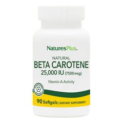 Natures Plus Beta Carotene 25000 IU, 90 капсул