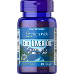 Puritan's Pride Cod Liver Oil 415 mg, 100 капсул