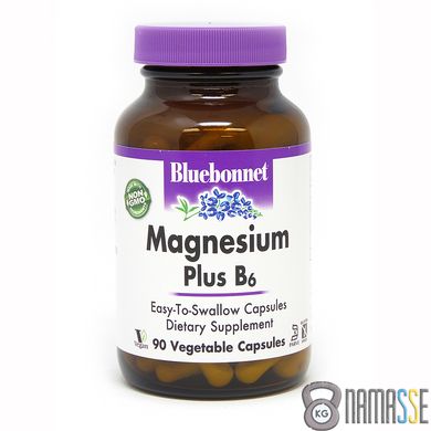 Bluebonnet Nutrition Magnesium plus B6, 90 вегакапсул