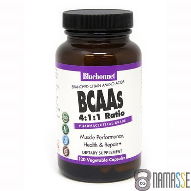Bluebonnet Nutrition BCAAs, 120 вегакапсул
