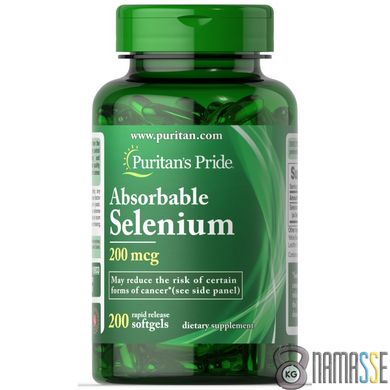 Puritan's Pride Absorbable Selenium 200 mg, 200 капсул