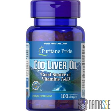 Puritan's Pride Cod Liver Oil 415 mg, 100 капсул