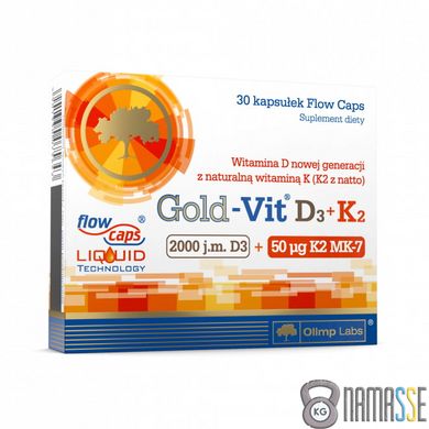 Olimp Gold-Vit D3+K2 2000 UI, 30 капсул