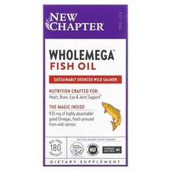 New Chapter Wholemega Fish Oil, 180 капсул