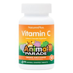 Natures Plus Animal Parade Vitamin C Sugar-Free, 90 жувальних таблеток Апельсин