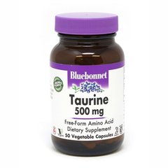 Bluebonnet Taurine 500 mg, 50 вегакапсул
