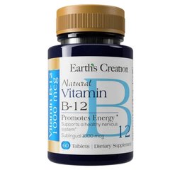 Earth's Creation Vitamin B-12 1000 mcg Sublingual, 60 таблеток