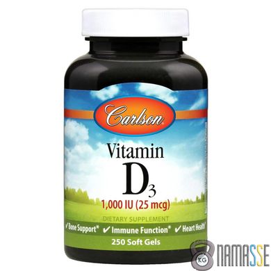 Carlson Labs Vitamin D3 1000 IU, 250 капсул