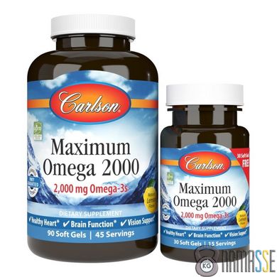 Carlson Labs Maximum Omega 2000, 90+30 капсул