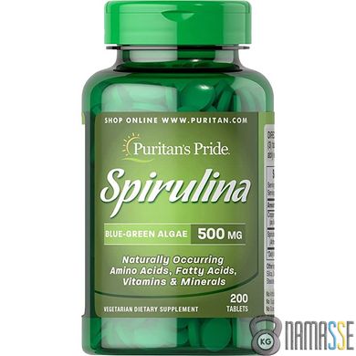Puritan's Pride Spirulina 500 mg, 200 таблеток