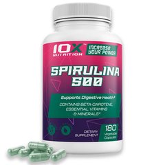 10XNutrition Spirulina 500, 180 вегакапсул