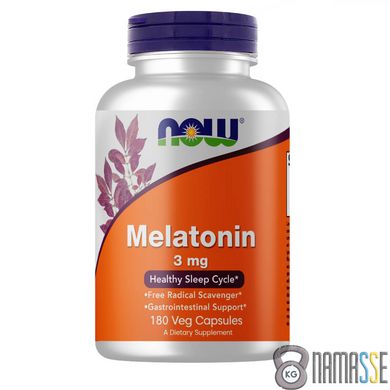 NOW Melatonin 3 мг, 180 вегакапсул