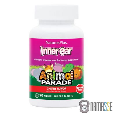 Natures Plus Animal Parade Children’s Inner Ear, 90 жувальних таблеток Вишня