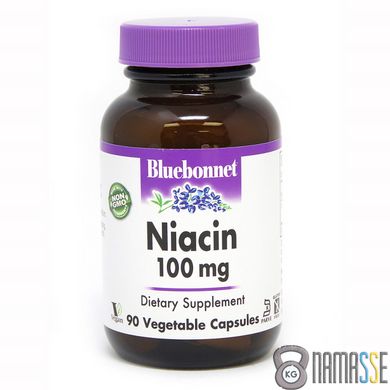 Bluebonnet Nutrition Niacin 100 mg, 90 вегакапсул