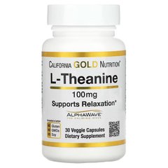 California Gold Nutrition L-Theanine 100 mg, 30 вегакапсул