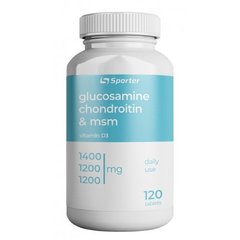 Sporter Glucosamine & Chondroitin + MSM + D3, 120 таблеток