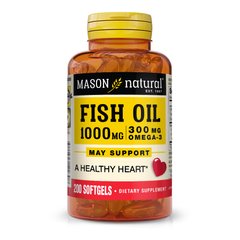 Mason Natural Fish Oil 1000 mg Omega 300 mg, 200 капсул
