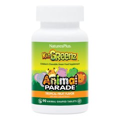 Natures Plus Animal Parade Kid Greenz, 90 жувальних таблеток Тропічний фрукт
