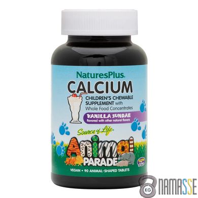 Natures Plus Animal Parade Calcium, 90 жувальних таблеток - ваніль