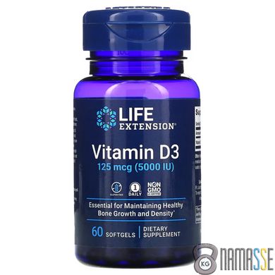 Life Extension Vitamin D3 5000 IU, 60 капсул