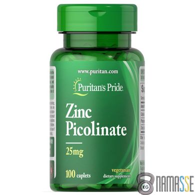 Puritan's Pride Zinc Picolinate 25 mg, 100 каплет