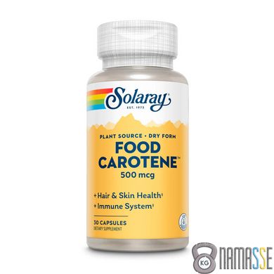 Solaray Food Carotene 500 mcg, 30 капсул