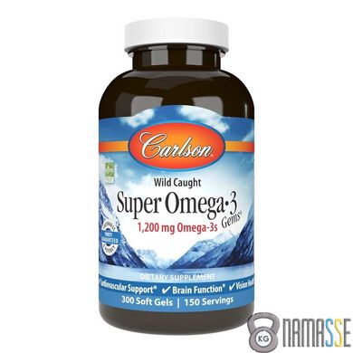 Carlson Labs Wild Caught Super Omega-3 Gems 1200 mg, 300 капсул
