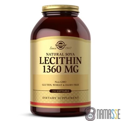 Solgar Lecithin 1360 mg, 250 капсул