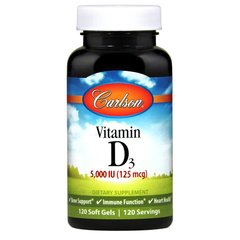 Carlson Labs Vitamin D3 5000 IU, 120 капсул