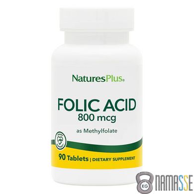 Natures Plus Folic Acid 800 mcg, 90 таблеток