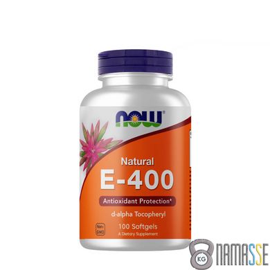 NOW Vitamin E-400 D-Alpha Tocopheryl, 100 капсул
