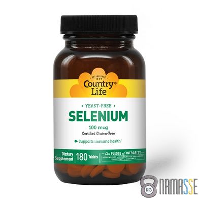 Country Life Selenium 100 mcg, 180 таблеток